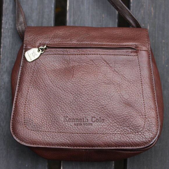 Kenneth Cole - Pebbled Leather Crossbody Mini Bag with Extra Long Strap, EUC - Picture 1 of 8